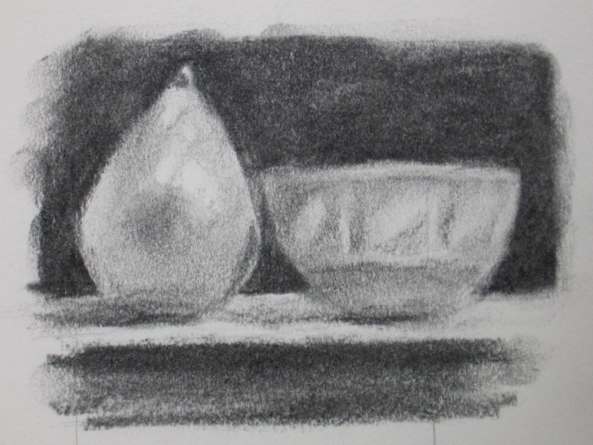 Still Life of a Pear and Bowl #1