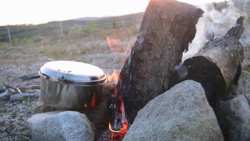 June 16- I warmed water for coffee over the fire. For an evening, I felt like a cowboy.