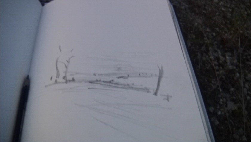 June 16- A sketch made en situ. I will never be able to render the sublimity of moments like these.