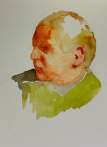 A rosy cheeked father.