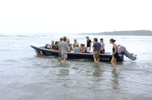 The boat preparing for departure. Chris, Paul and I stayed at Punta Mona for another day.