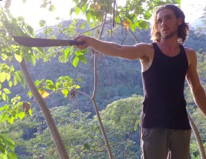 Here is Paul, showing us the edible forest he has been cultivating.